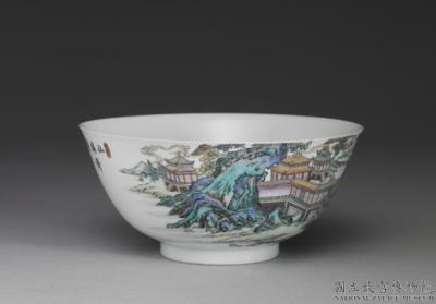 图片[3]-Bowl with architecture painting-China Archive